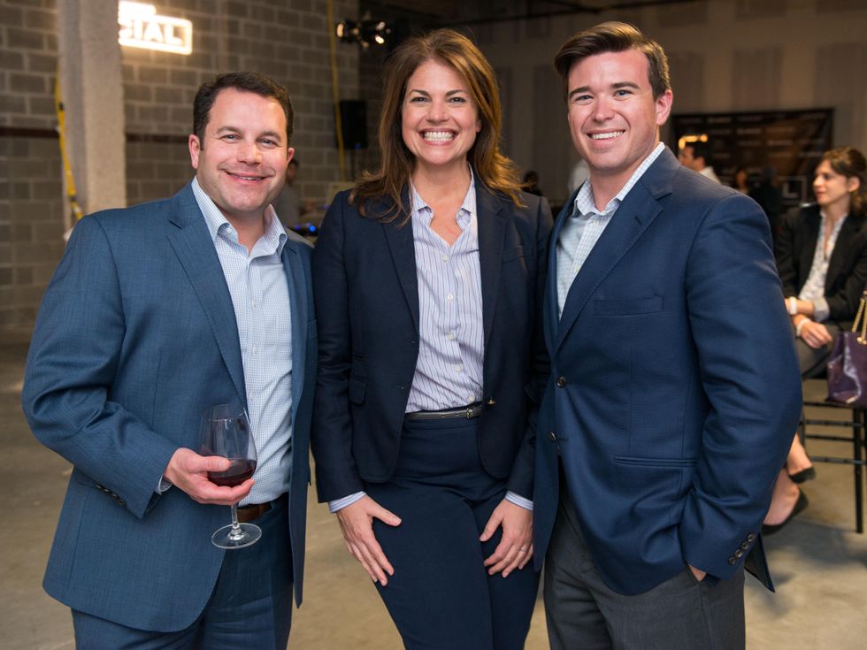 15 Steve Nisenson, from left, Ashley Wehrly-Kearney and Christian Johnson at the CultureMap Social at Gateway November 2014