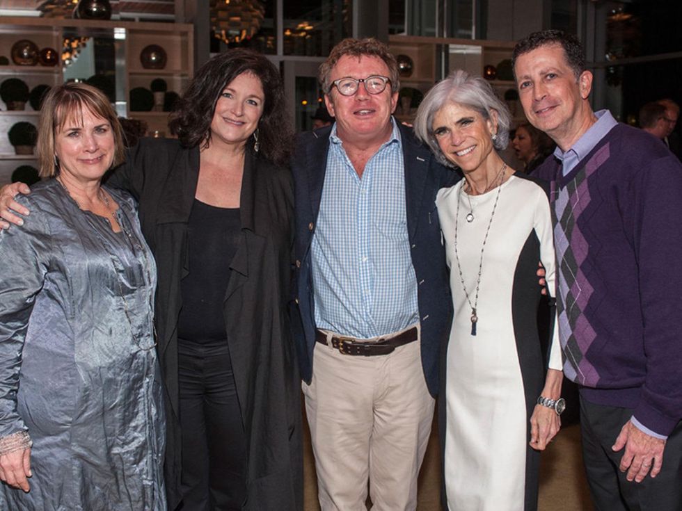 15 Susanne Theis, from left, Lea Weingarten, Bruce Munro, Judy Nyquist and Barry Mandel at the Bruce Munro VIP reception at Discovery Green November 2014