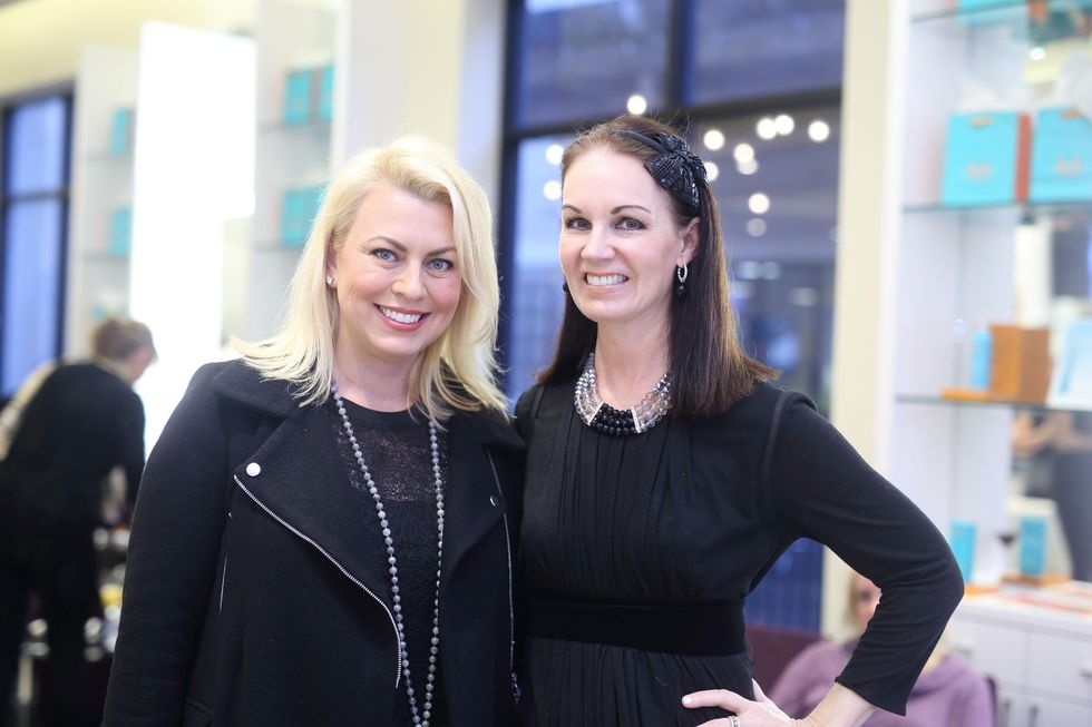151 Debbie Pakzaban, left, and Beth Mueke at the Uptown Blow Dry grand opening in Vintage Park March 2015