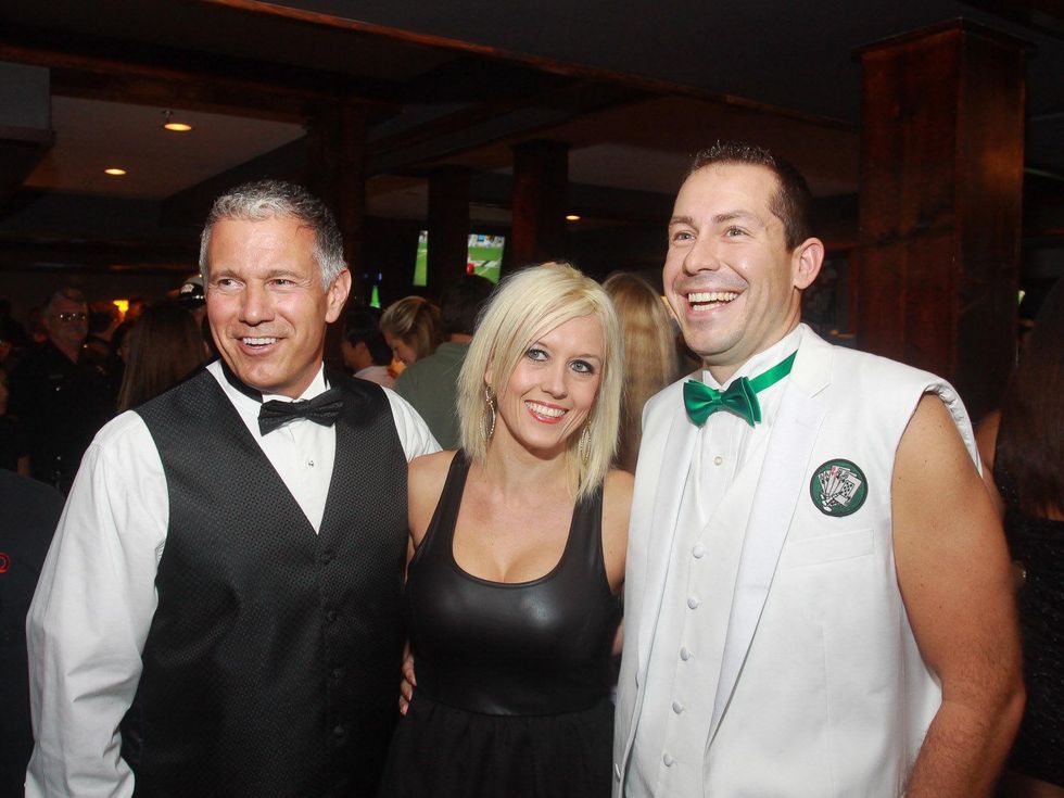 153 Bob Rota, left, with Sky and Mike Tessari at Deacons of Deadwood