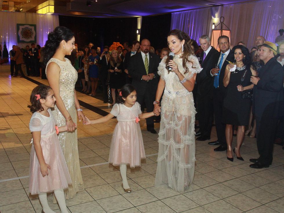 156 Nancy Arreguin, left, and Carmina Zamorano at the Houston Ballet Carnan Properties party.