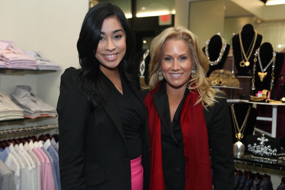 1597 Jill Faucetta, left, and Melissa Marquez at the Festari for Men Christmas Party December 2013