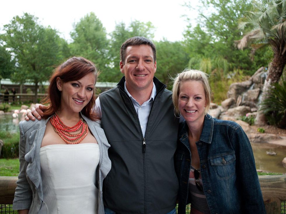 16 Houston Zoo Flock Pink Flamingo Party May 2013 Taylor Bartholemew, Ryan Holloway, and Angela Nolan