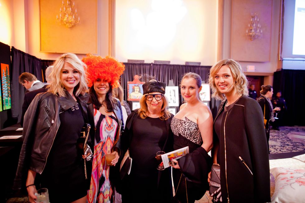 16 Paige Simpson, from left, Laurie McRay, Barbara Davis, Sunday Riley and Sierra Slaughter at the Orange Show Gala November 2014
