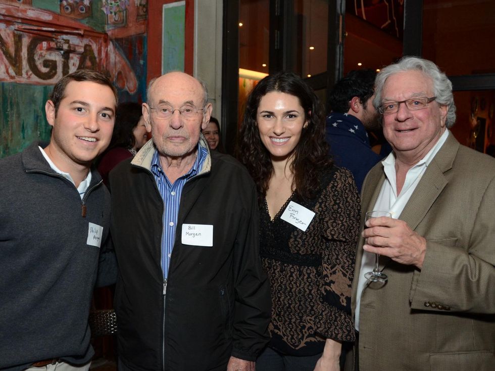 16 Philip Morgan, from left, Bill Morgan, Erin Finger and Steve Zimmerman at the Holocaust Museum Houston's Next Generation Young Professionals kickoff party November 2013