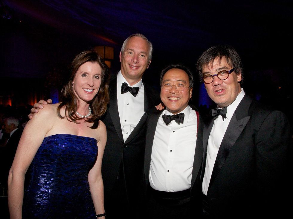 16 Phoebe and Bobby, from left, with Yo-yo Ma and Alan Gilbert at the New York Philharmonic Opening Night October 2013