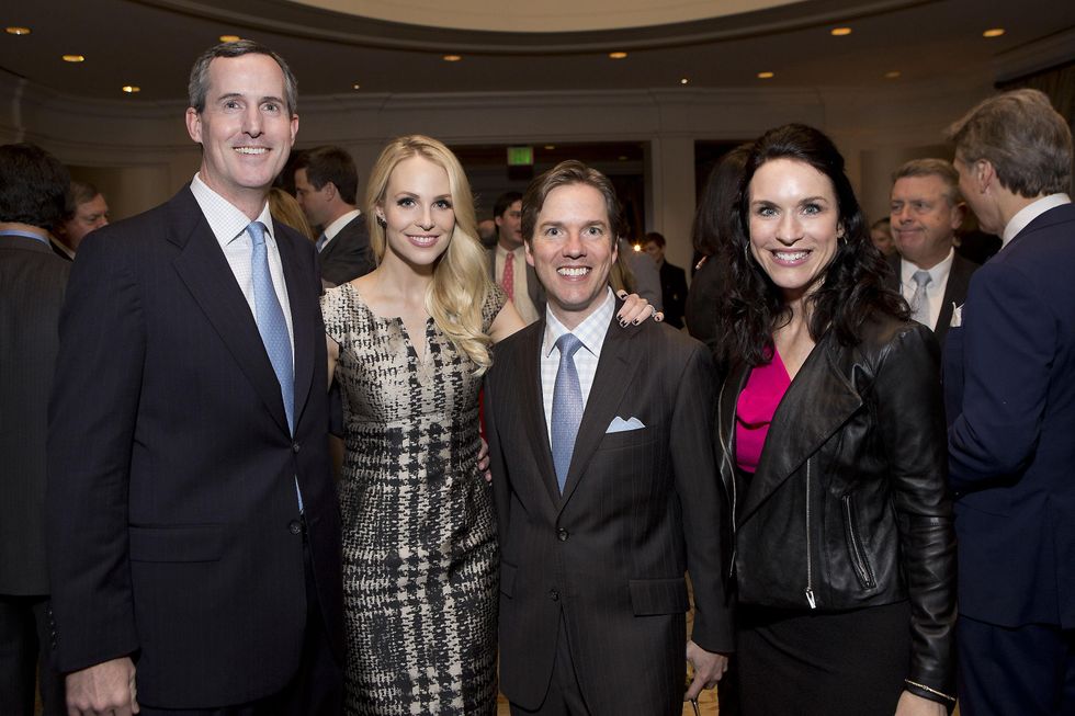 161 James and Kathleen Jennings, from left, and David and Samantha Kennedy at the Great Grown-Up Spelling Bee January 2015
