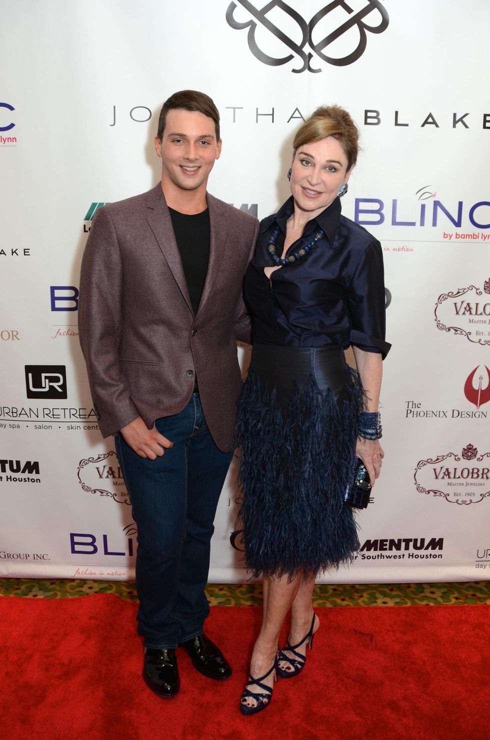163 Jonathan Tinkle and Becca Cason Thrash at the Jonathan Blake fashion show October 2014