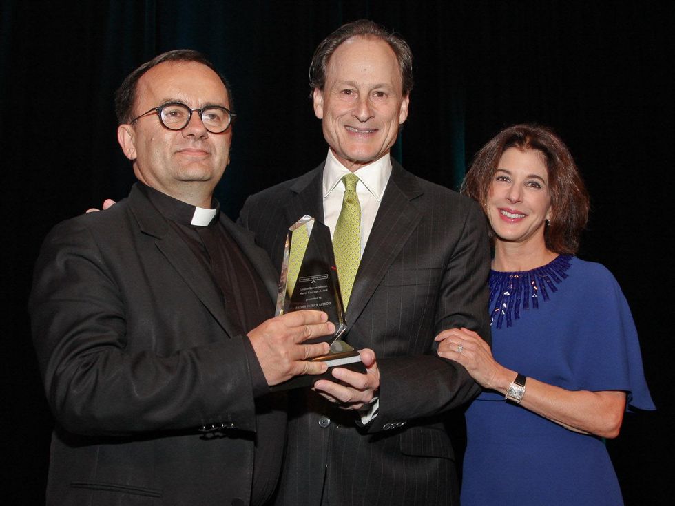 166 Holocaust Museum Moral Courage Award May 2013 Father Patrick Desbois with event chairs Michael Gamson and Barbara Gamson