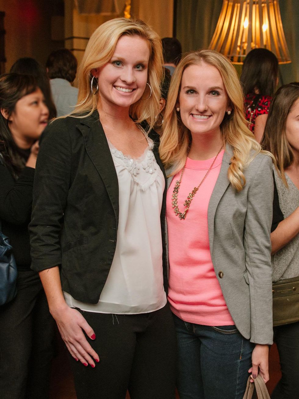 17 Caitlin Steele, left, and Courtney Steele at the CultureMap Social at Saint Genevieve October 2013