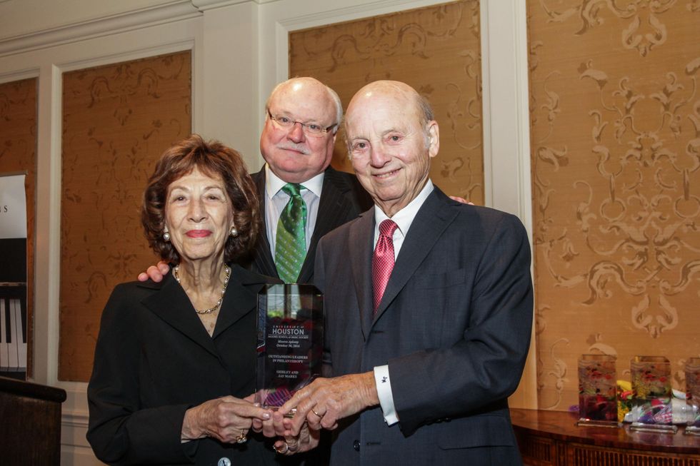 17 Shirley Marks, from left, David Ashley White and Jay Marks at the Moores School of Music Luncheon November 2014