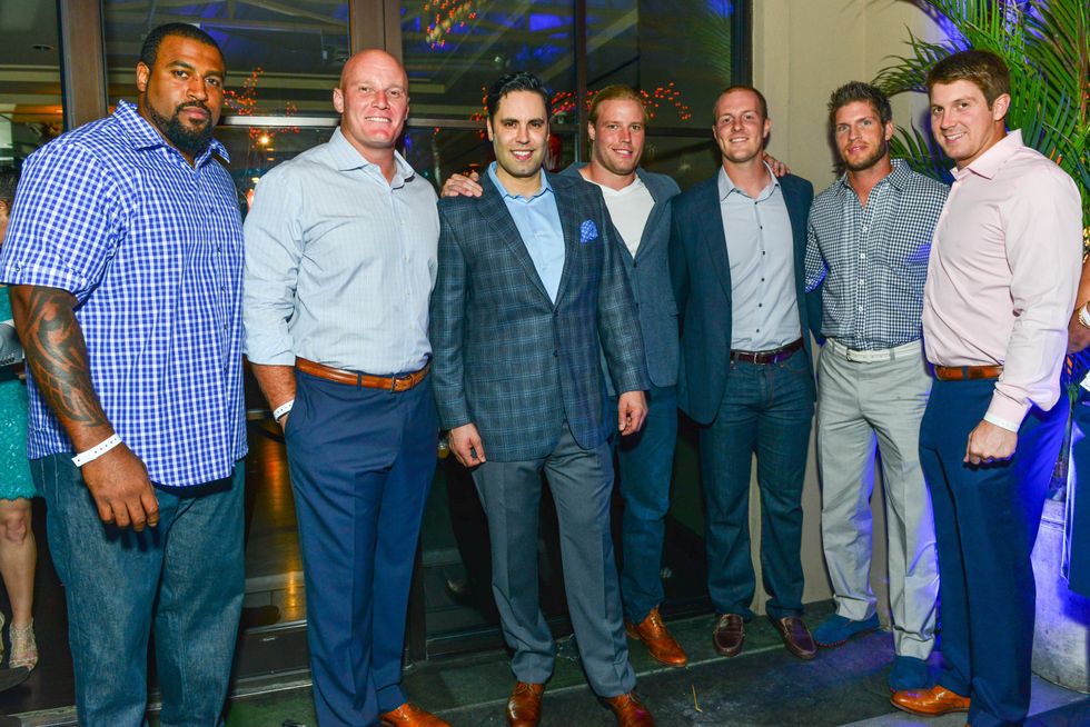 17 Texans with Gabe Carales at the Blue Cure Foundation benefit party at Hotel ZaZa June 2014