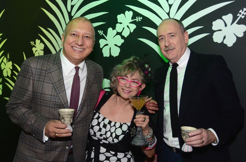 170 John de la Cruz, from left, Sandie Zilker and Patrick Palmer at the Craft Museum Martini Madness party January 2015