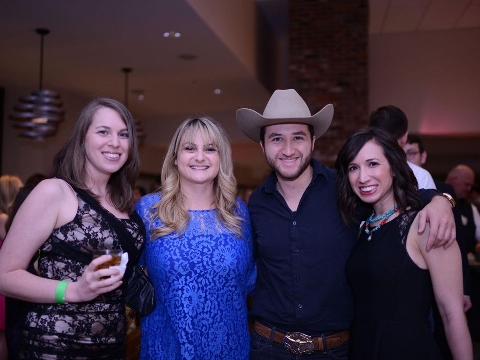 1744 Karen Nudelman, from left, Batami Baskin, Steve Simon and Andrea Starkschall at the Jewish Federation Young Adult Casino Night February 2014