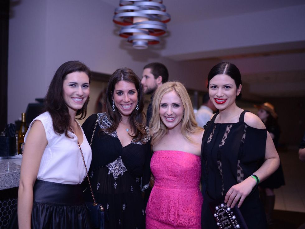 1790 Erin Finger Kaplan, from left, Alexandra Yudelevich, Rachel Abbott and Amy Margolin at the Jewish Federation Young Adult Casino Night February 2014