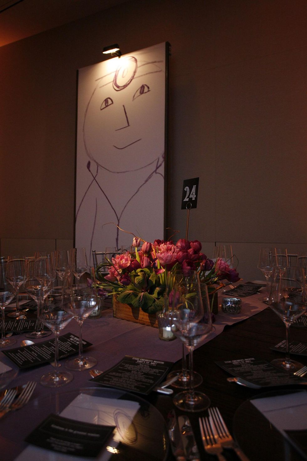 18 A \u201cPaint Your Doc\u201d by one of the patients at the Texas Children's Hospital What's Up Doc dinner November 2014