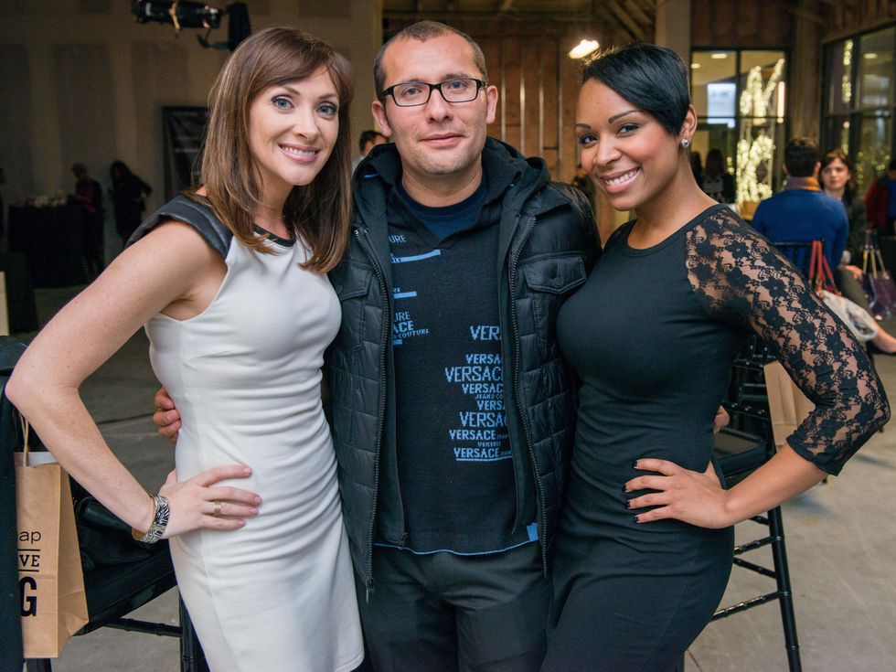 18 Amee Thompson, from left, Ruben Lizaola and Joy Taylor at the CultureMap Social at Gateway November 2014