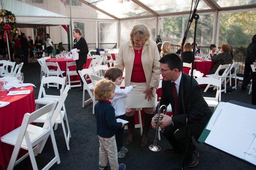 18 George Chase, Susan French and her two grandsons at the ROCO Yuletide Concert at Bayou Bend December 2014