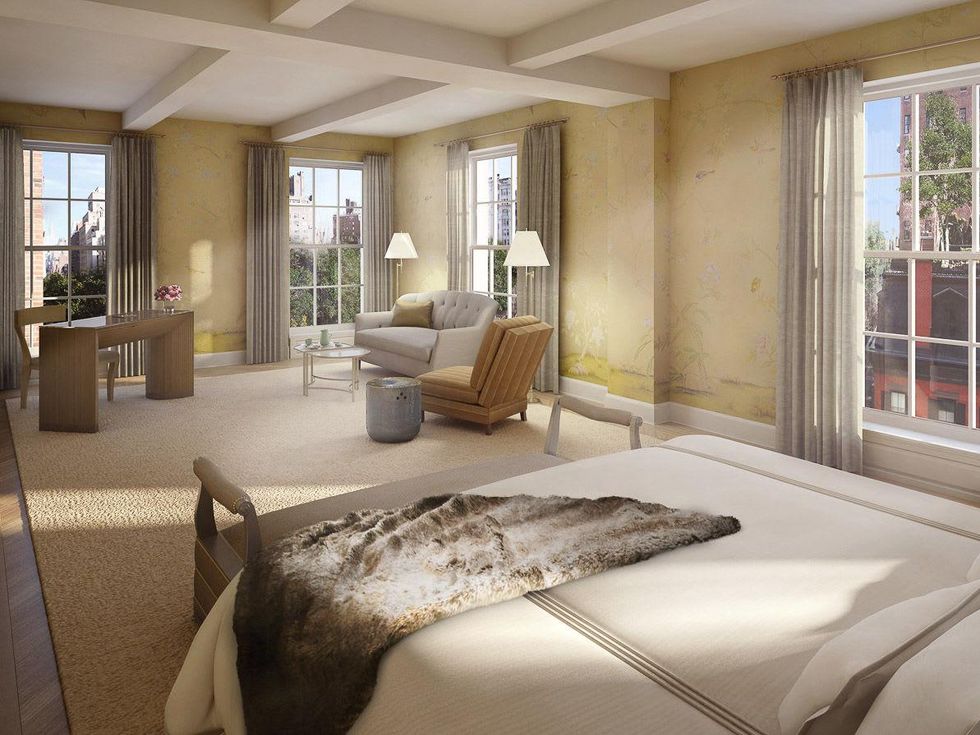 18 Gramercy Park, Leslie Alexander, NYC penthouse, bedroom rendering