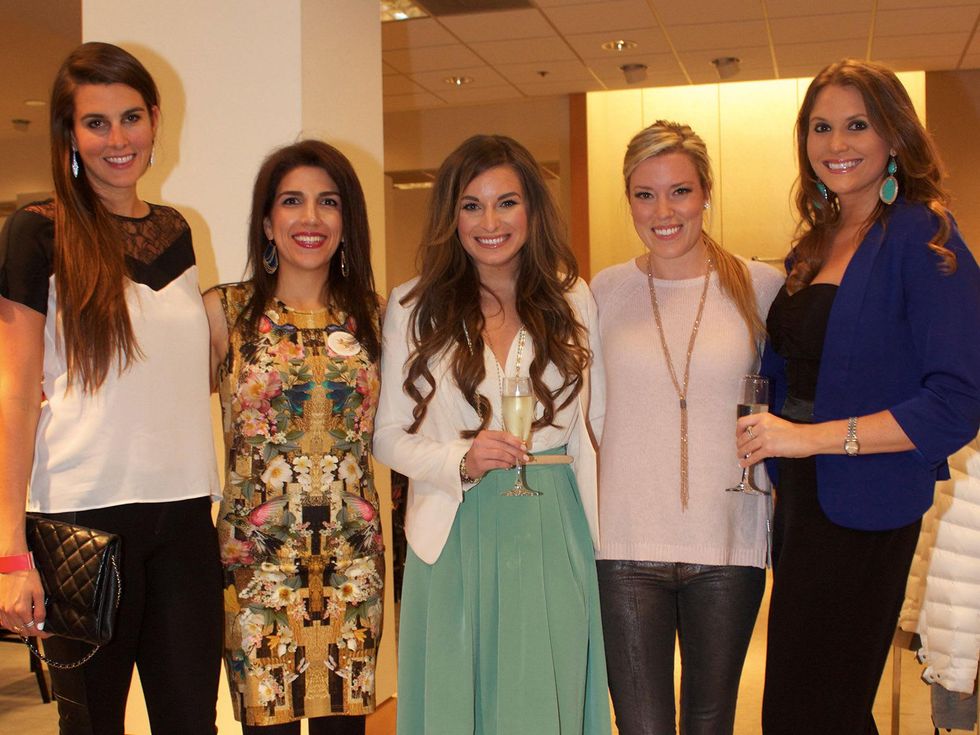 18 Kathryn Hamilton, from left, Neekie Kashani, Ashley Appling, Holly A.N. Smith and Alana Skinner at Dress for Dinner March 2014