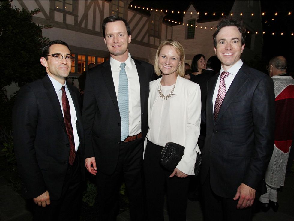 18 Stephan Farber, from left, Patrick Garvey, Morgan Garvey and Danny David at the Laurie Anderson Dinner + Mitchell Artist Lecture September 2014
