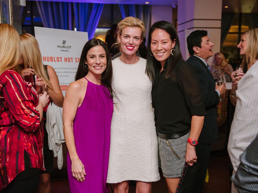 19 Alyson Haas, from left, Latie Flaherty and Ting Bresnahan at the CultureMap Social at Saint Genevieve October 2013