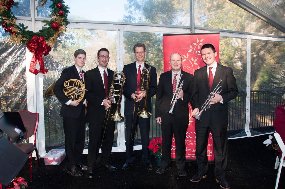 19 Gavin Reed, from left, Ilan Morgenstern, Thomas Hulten, Jason Adams and George Chase at the ROCO Yuletide Concert at Bayou Bend December 2014