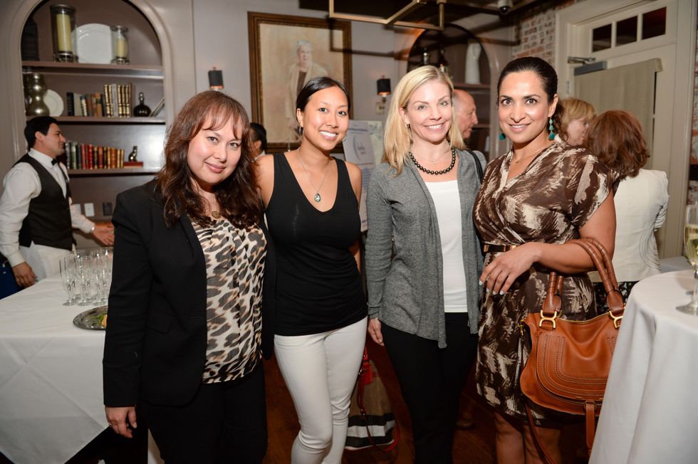 19 Lisa Wilmore, from left, Kim Ross, Peggy Rue and Sanila Rana at The Thread Alliance Blue Plate Special kick off April 2015