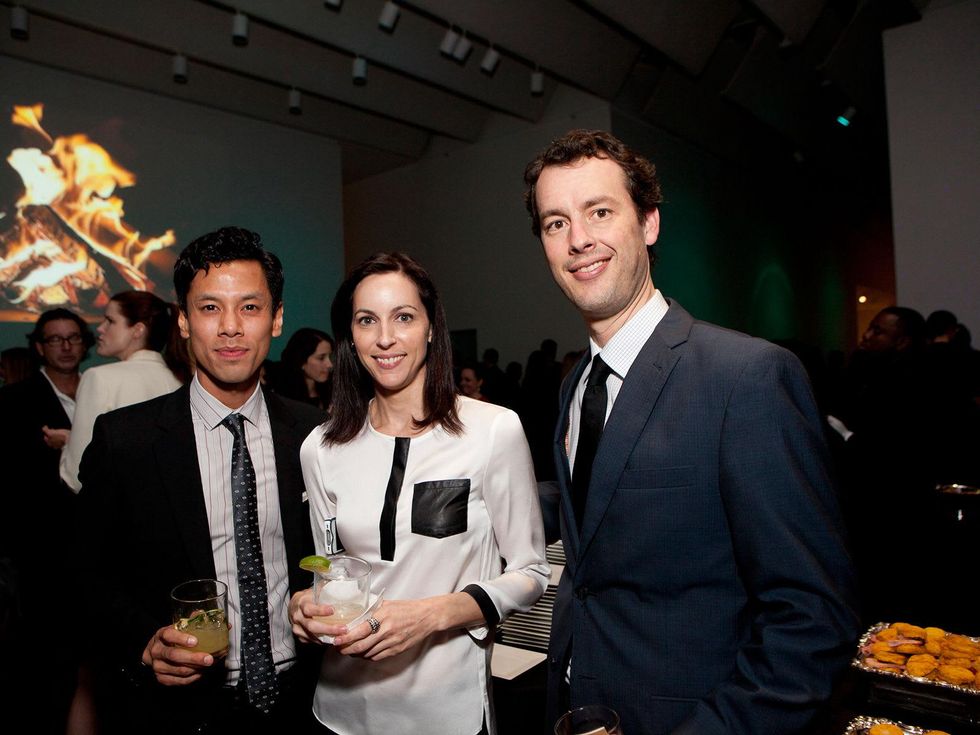 19 Michael Dinh, from left, Amanda Shagrin and David Vassar at the Menil Young Professionals party December 2013