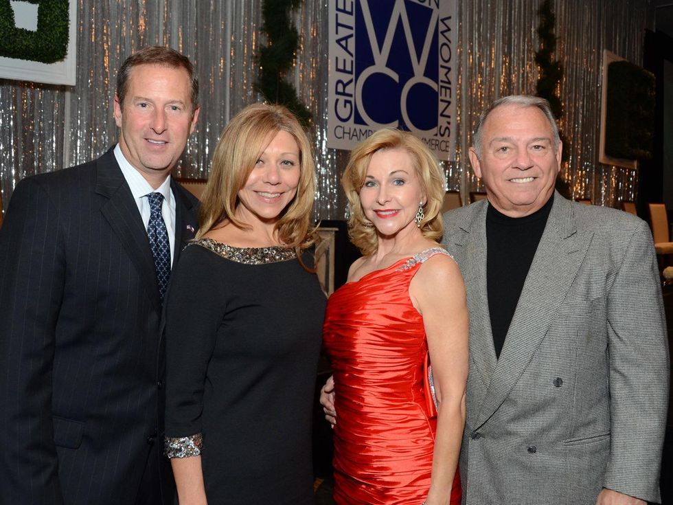 195 Jim Murphy, from left, Joan Huffman, Dana Kervin and Mike Anzilotti at the Greater Houston Women's Hall of Fame Gala December 2013