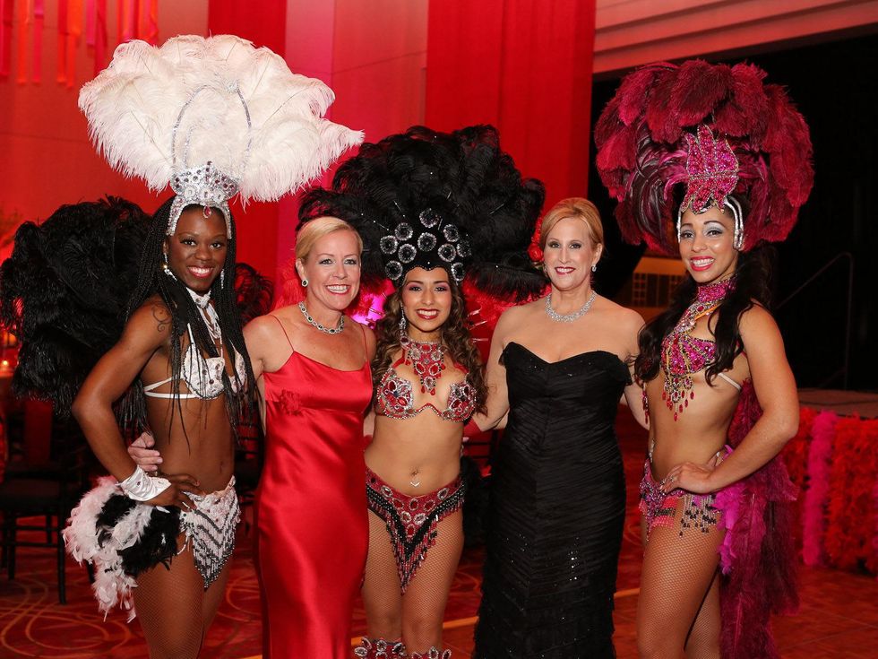 198 Houston SPA gala April 2013 showgirls with Rosemary Schatzman, second from left, and Vanessa Sendukas