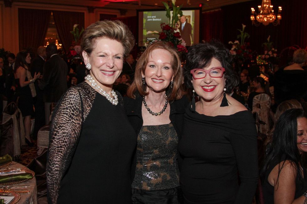 2 Barbara Hurwitz, from left, Carol Sawyer and Roz Pactor at Houston Treasures dinner December 2013