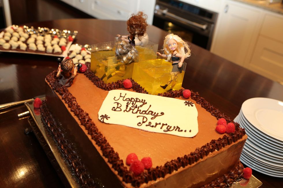 2 Birthday cake with the Rheinmaidens from Wagner's Ring at Perryn Leech's 50th birthday party April 2014
