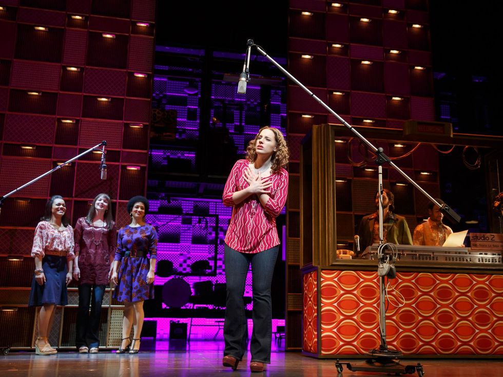 2 Broadway at the Hobby Center January 2015 Jessie Mueller as Carole King and cast in Beautiful - The Carole King Musical. Original Broadway Cast