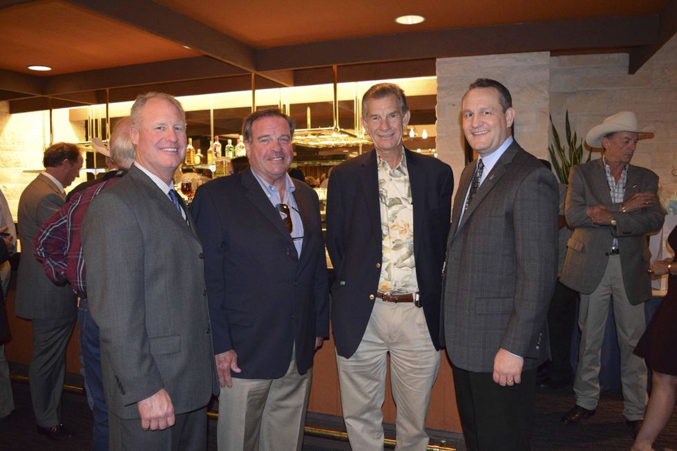 2 Dan Cheney, from left, Chris Richardson, Joe Van Matre and Joel Cowley at the Houston Livestock Show and Rodeo Trailblazer honoree reception October 2014