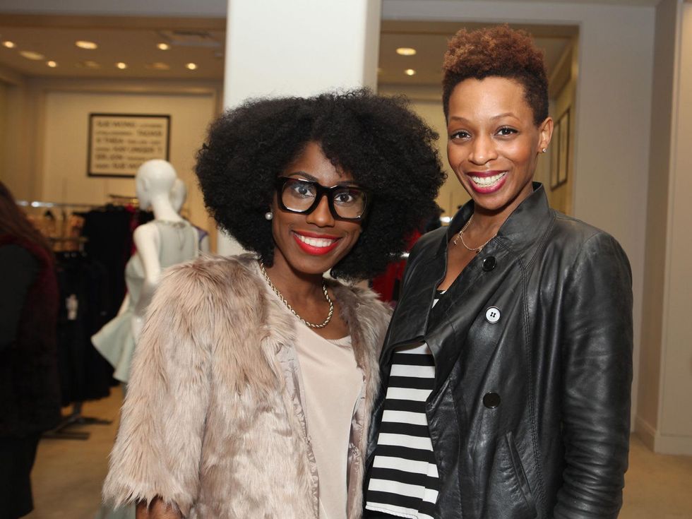 2 Dee Brown, left, and Tijuana Harvey at the Galveston Mardi Gras gown preview January 2014