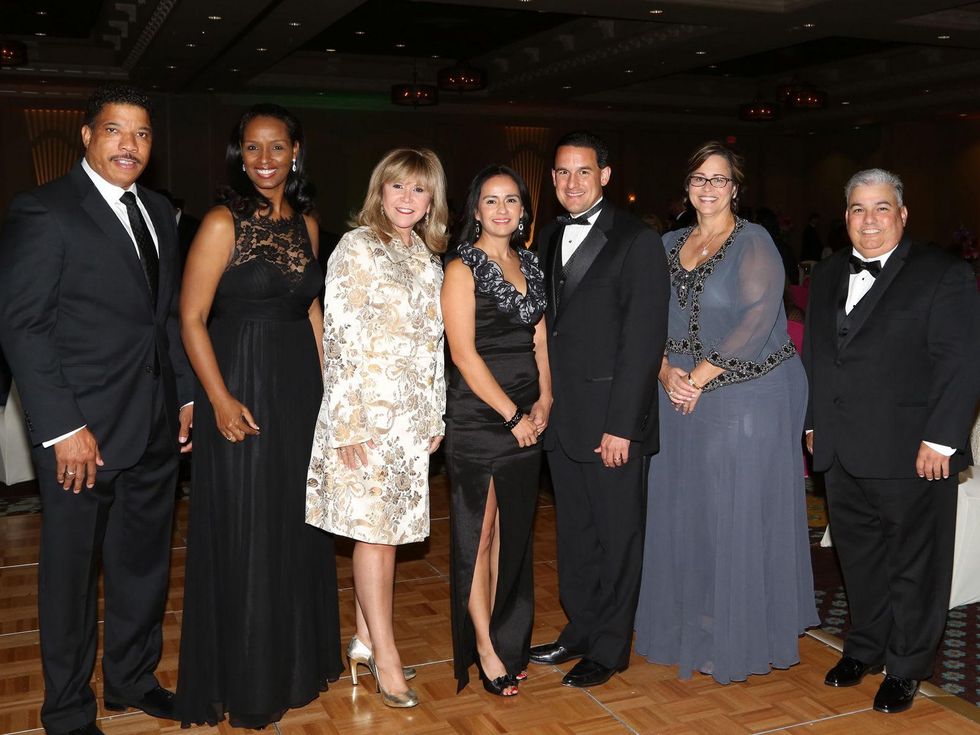 2 Doug and Winell Herron, from left, Cyndy Garza Roberts, Corina and Armando Perez and Lisa and Juan Alonso at the AAMA Tacos y Tacones Gala October 2014