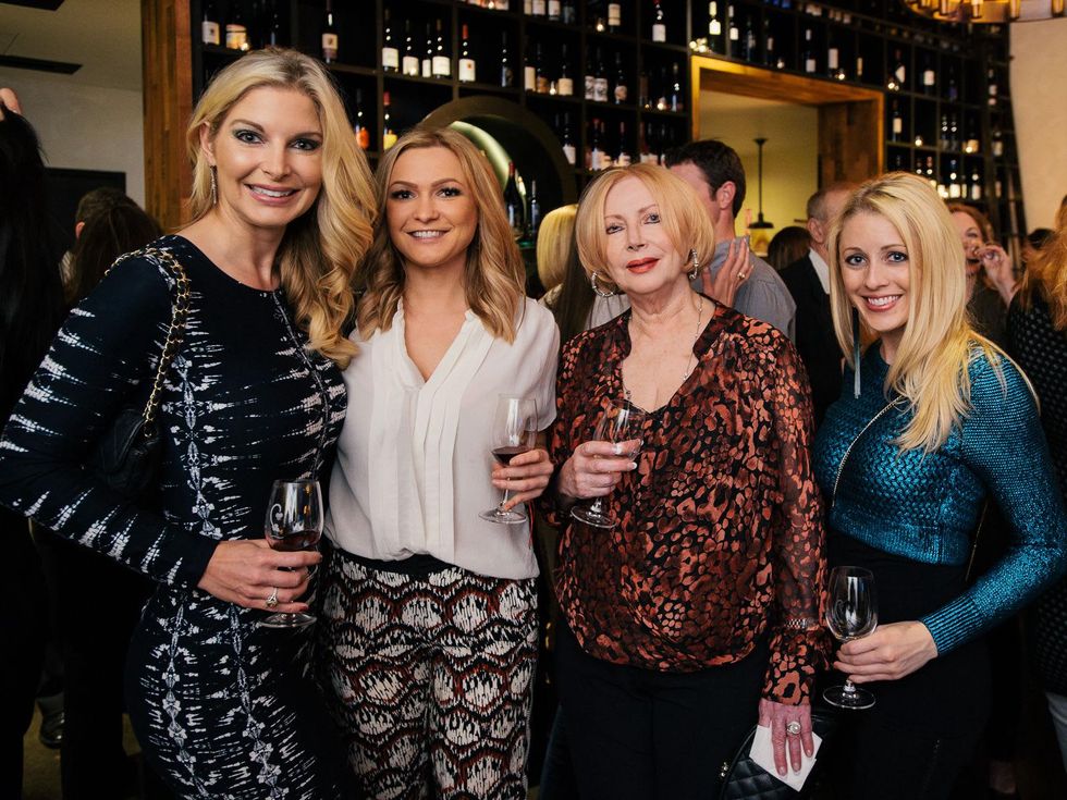2 Dr. Romy Mitchell, from left, Marcelina Gogol, Donys Mitchell and Audrey Collins at the Artesa wine tasting at Cru March 2014