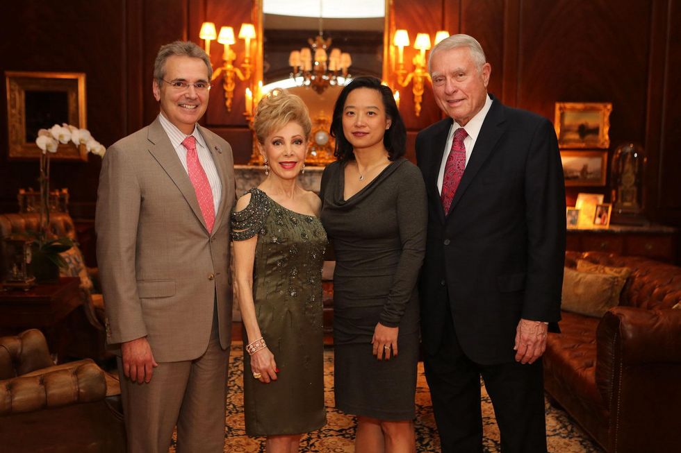 2 Dr. Ron DePinho, from left, Margaret Alkek Williams, Dr. Lynda Whin and Jim Daniel HGO Opera ball kick-off party January 2014