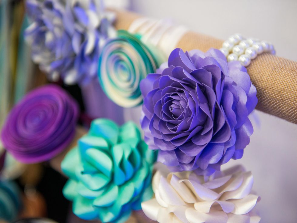 2 Floral bracelets at the Paper Flower Artistry January 2015