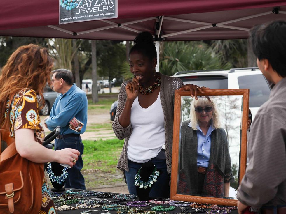 2 Lynne Mandiola of Zayzak Designs at Evelyn's Park Pop-Up event in the Park February 2014