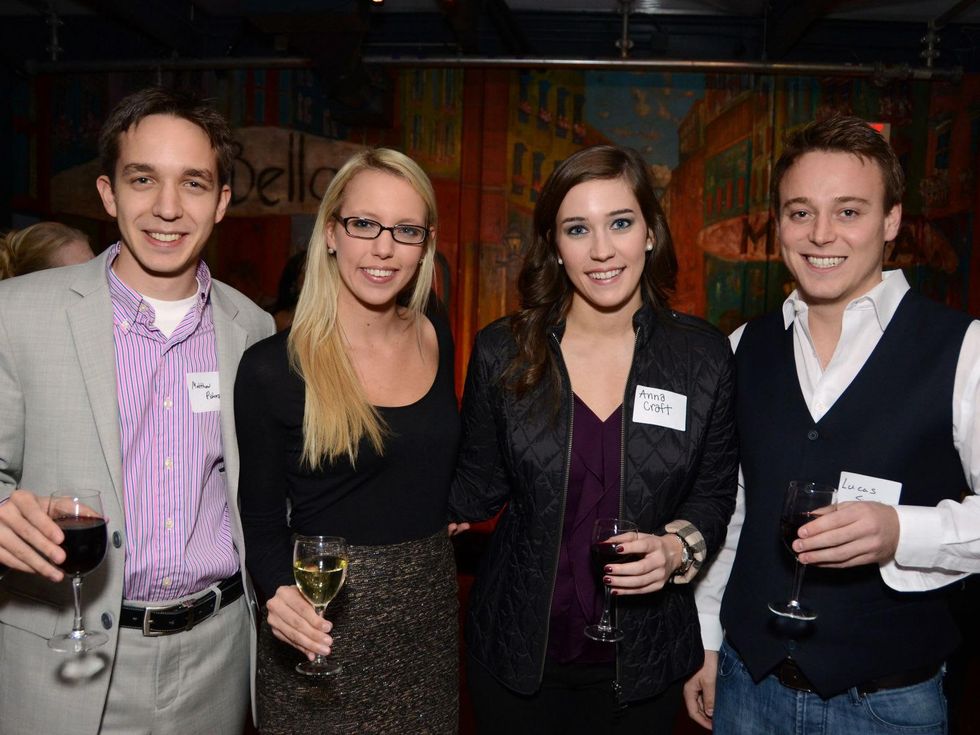 2 Matthew Piskorz, from left, Ashleigh Schap, Anna Craft and Lucas Siegel at the Holocaust Museum Houston's Next Generation Young Professionals kickoff party November 2013