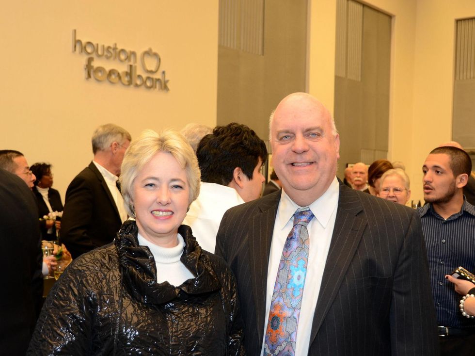2 Mayor Annise Parker and Wayne Klotz at the mayoral inauguration reception at the Houston Food Bank January 2014