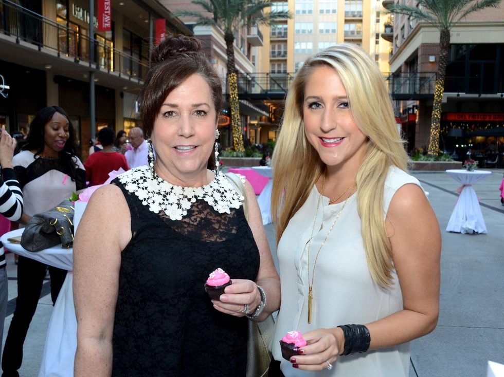 2 Susan Tripoli, left, and Andrea Simmons at the West Ave Turns Pink party October 2013