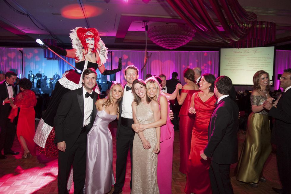 20 Anna Lebidinsky with J&D Entertainment, from left, Ford Beckham, Bell Blakemore, Steven Guithier, Sarah Watts and Katie Connor at Heart Ball February 2015