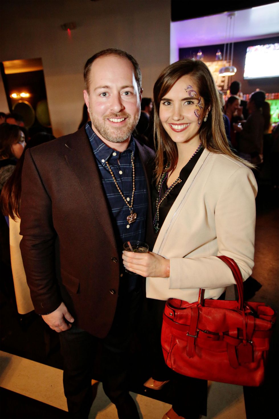 20 Brian Patrick and Catherine Bradley at Gray\u2019s Public House Mardi Gras grand opening benefiting Urban Green February 2015