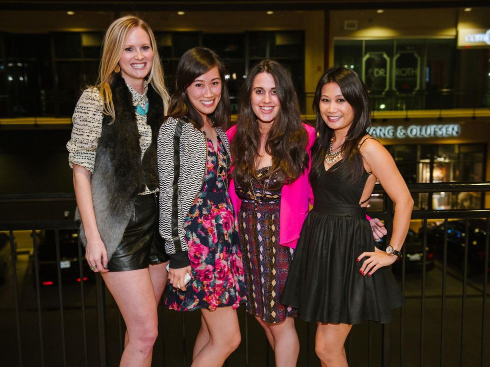 20 Leigh Evans, from left, Thuy Pham, Julie Bortnick and Tuyet Pham at the CultureMap Social at Saint Genevieve October 2013