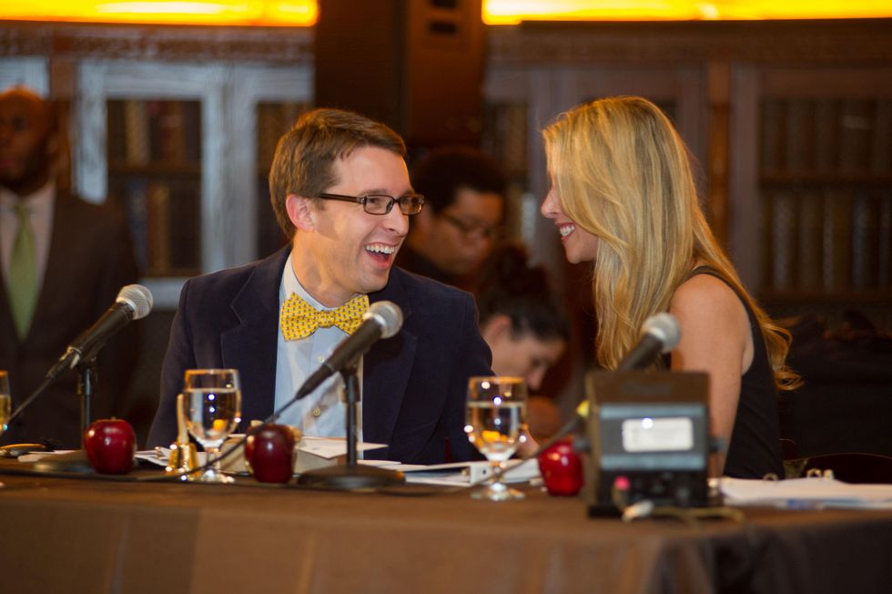 20 Nic Phillips and Courtney Davis at the Great Grown-Up Spelling Bee January 2014