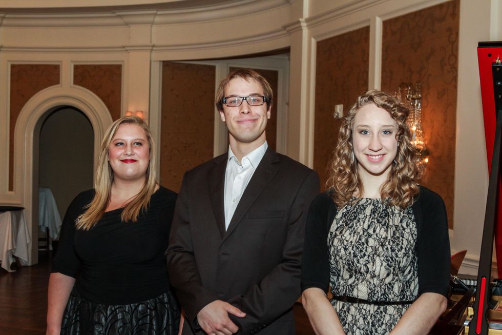 20 Whitney Robinson, from left, Aidan Smerud and Sydney Anderson at the Moores School of Music Luncheon November 2014