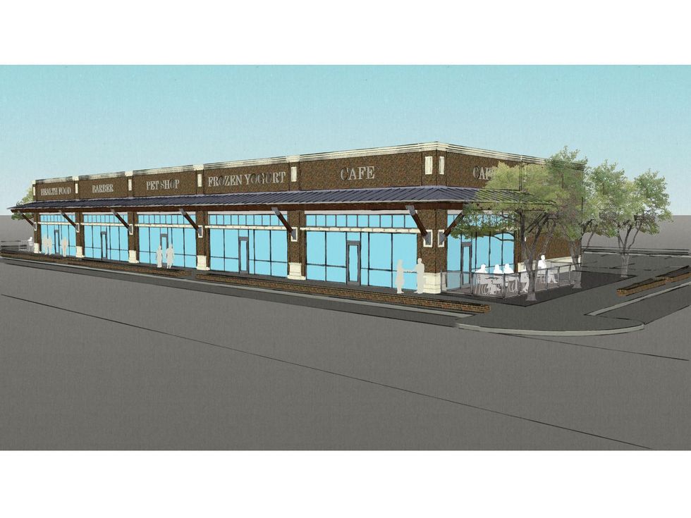 20th and Rutland street renderings for retail center replacing Heights Baptist Temple Church buildings October 2013